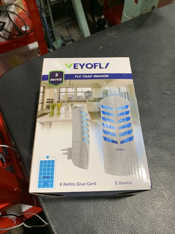 Photo 1 of VEYOFLY Fruit Fly Traps for Indoors, Fly Trap Indoor, (2 Device + 6 Refills) Fly Catcher Indoor, Gnat Traps for House Indoor, Fly Trap, Plug in Light Flying Insect Trap, Bug Killer