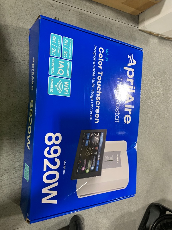 Photo 1 of AprilAire 8920W Wi-Fi Programmable Color Touchscreen Thermostat with IAQ Control; Amazon Alexa and Google Assistant Compatible
