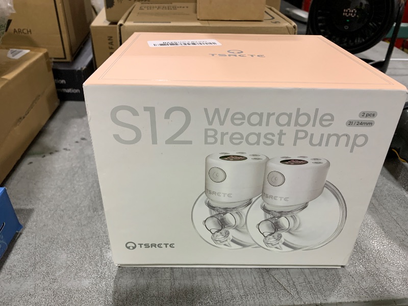 Photo 1 of TSRETE Breast Pump, Double Wearable Breast Pump, Electric Hands-Free Breast Pumps with 2 Modes, 9 Levels, LCD Display, Memory Function Rechargeable Double Milk Extractor-21/24mm Flange, Pink