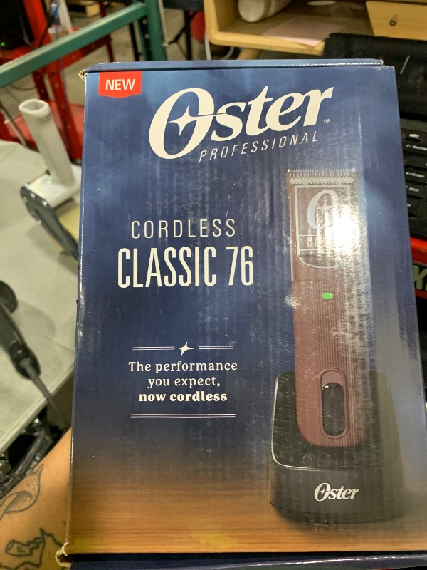 Photo 1 of Oster Professional Cordless Hair Clippers, Classic 76 for Barbers and Hair Cutting with Detachable Blade, Burgundy