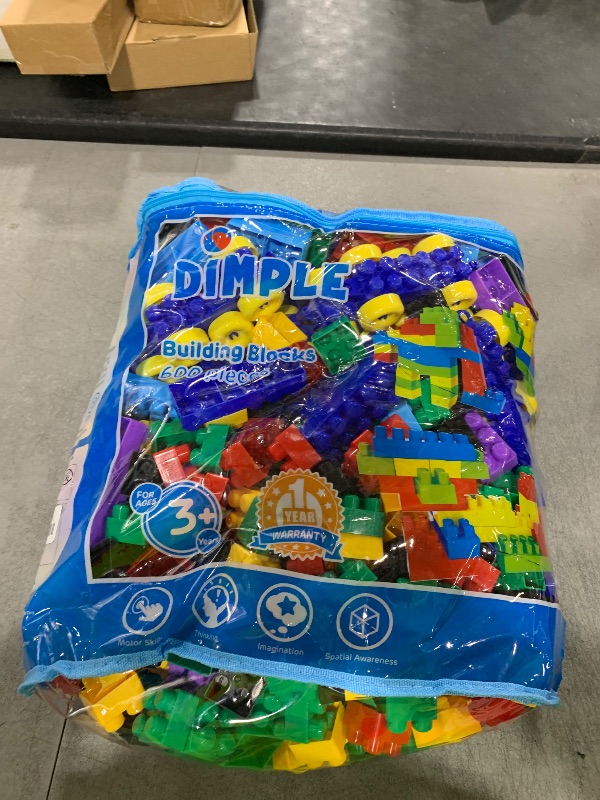 Photo 1 of Dimple Large Building Blocks for Toddlers/Kids (600 Piece) Stackable, Multi-Colored, Interlocking Toys Safe, Non-Toxic Plastic Bright Colors, Waterproof Boys, Girls Age 3 for Kids