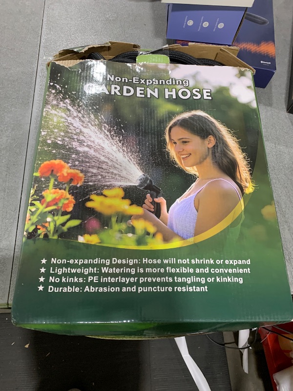 Photo 1 of Lipoliftco Garden Hose 100FT, Non-Expanding, Lightweight Hose With 8 Function Nozzle, Leak-Proof, No-Knot, Easy to Carry, Wear-Resistant, Sturdy, Flexible, 3/4GHT, Water Hose for Yard, Garden, Outdoor