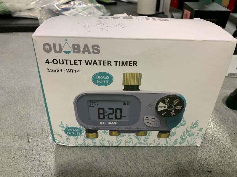 Photo 1 of PARTS ONLY ---------------QUOBAS 4 Zone Water Timer with Durable Metal Threads, Automatic Programmable Sprinkler Timer with Multiple Independent Outlets, Ideal for Outdoor Garden Hose Watering, Drip Irrigation