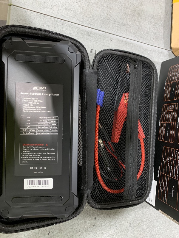 Photo 1 of Autowit Super Capacitor Jump Starter, 12V Batteryless Portable Jump Box, Jumper Cables for 8.0 Gas&4.0 Diesel Car, Portable Jump Starter for Car Battery, Bulit-in Supercapacitor, No Need Pre-Charge