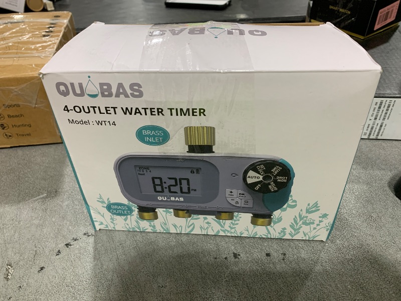 Photo 1 of PARTS ONLY---------------------------QUOBAS 4 Zone Water Timer, Programmable Sprinkler Timer for Garden Hose with Rain Delay/Manual/Automatic Irrigation System, Outdoor Watering Timer for Lawn, Yard, Garden, Pool