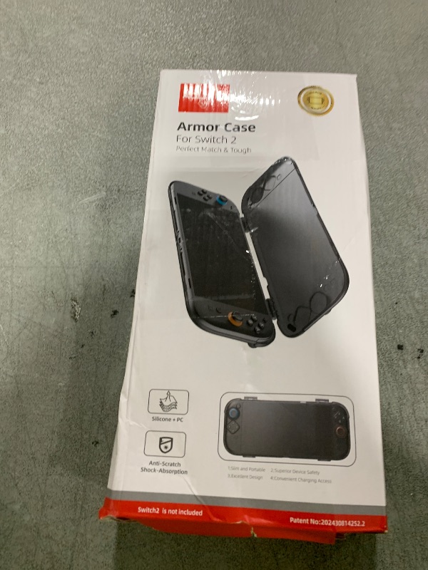 Photo 1 of Protective Case for Switch 2, AOLION Accessories for Switch 2 with Translucent Purple Acrylic Shell, Dust Plugs, Tempered Glass Screen Protector and 8 Silicone Thumb Grips