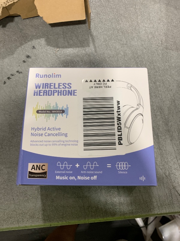 Photo 1 of Runolim  Active Noise Cancelling Headphones, Wireless Over Ear Bluetooth Headphones with Microphone, 70H Playtime, Foldable Headphone with HiFi Audio, Deep Bass for Home Travel Office