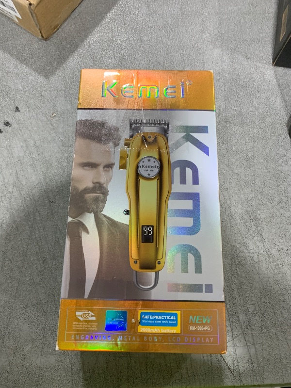 Photo 1 of KEMEI Mens Hair Clipper Cord Cordless Clippers Hair Trimmer Beard Professional Haircut Kit for Men Rechargeable LED Display & Corded Rechargeable Grooming Kit KM-1986PRO