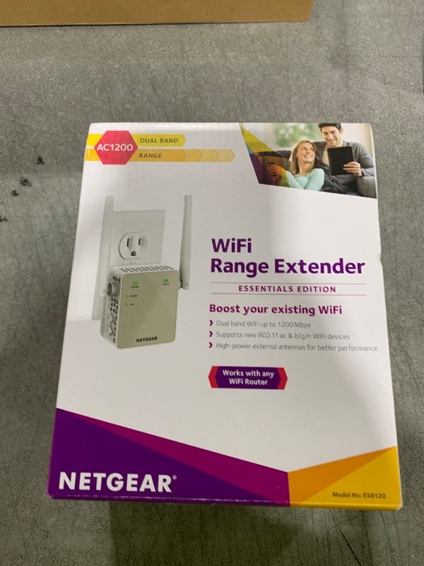 Photo 1 of NETGEAR Wi-Fi Range Extender EX6120 - Coverage Up to 1500 Sq Ft and 25 Devices with AC1200 Dual Band Wireless Signal Booster & Repeater (Up to 1200Mbps Speed), and Compact Wall Plug Design, White