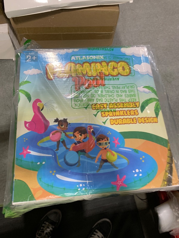 Photo 1 of Kiddie Pool for Kids, Inflatable Pool, Inflatable Sprinkler for Kids with Splash Pad, Summer Water Toys for Toddler Outside, Summer Toys, Flamingo