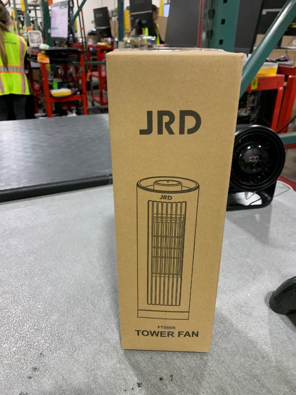 Photo 1 of JRD 13" Tower Fan for Bedroom, 23ft/s Bladeless Desk Fan with 3 Speeds, 80 Degree Oscillating, Quiet Operation, Compact & Portable Table Fan for Bedroom Home Office Desktop