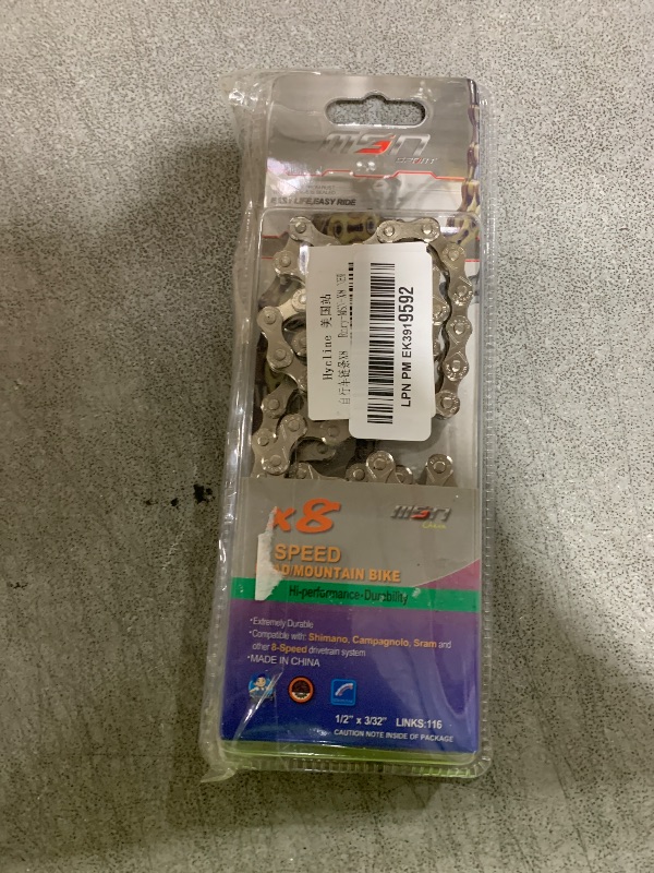 Photo 1 of Hycline Bike Chain 6/7/8-Speed,Bicycle Chain 1/2x3/32 Inch,Special Steel for Road Mountain Racing Cycling (116 Links)-Silver