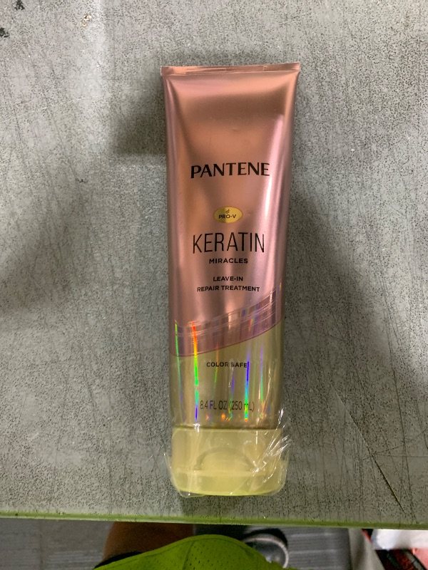 Photo 1 of Pantene Keratin Leave-In Conditioner with Argan Oil, Protein Treatment for Dry, Damaged & Color-Treated Hair, Repairs Split Ends & Protects from Damage, Formaldehyde-Free, 8.4 Fl Oz