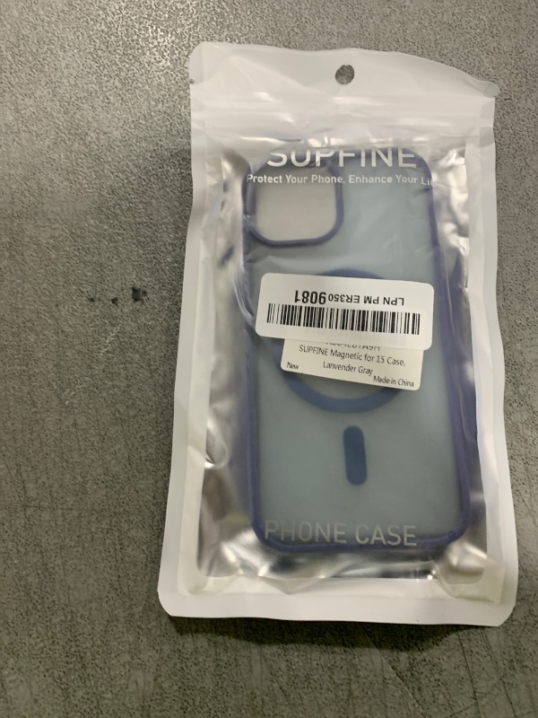 Photo 1 of SUPFINE Magnetic for iPhone 15 Case (Compatible with MagSafe) (Military Grade Drop Protection) Slim Translucent Matte Shockproof with Anti-Fingerprint Phone Case, Lavender Gray