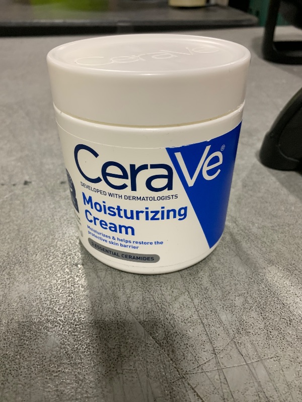 Photo 1 of CeraVe Moisturizing Cream, Body and Face Moisturizer for Dry Skin, Body Cream with Hyaluronic Acid and Ceramides, Daily Moisturizer, Oil-Free, Fragrance Free, Non-Comedogenic, 19 Ounce