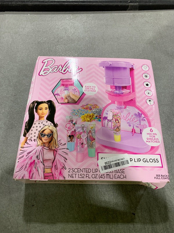 Photo 1 of Horizon Group USA Barbie Sweet Shop Lip Gloss Making Kit, Makes 12 Barbie Accessories, Barbie Lip Glosses & Keychains, Arts and Crafts kit for Kids Ages 6+, Gifts for 6 Year Old Girl