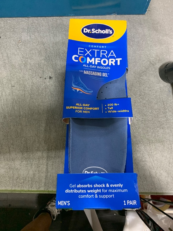 Photo 1 of Dr. Scholl’s Extra Comfort Support Insoles Men, Size 8-14, 1 Pair: All-Day Comfort Shoe Inserts with Massaging Gel for Big & Tall Men, 200lbs+, Wide Feet - Arch Support Inserts for Men, Trim to Fit
