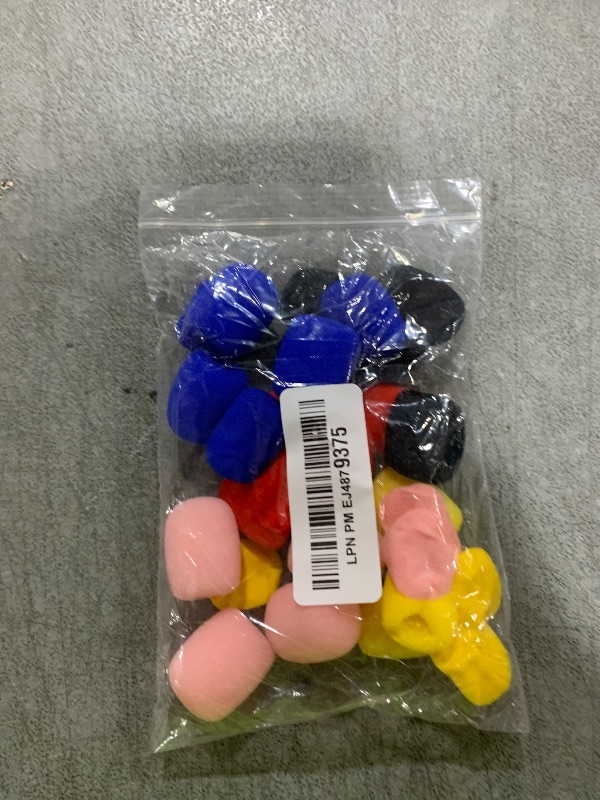 Photo 1 of Juexica 30 Pcs Mini Lapel Headset Microphone Foam Covers Microphone Windscreen Foam Lavalier Mic Covers Small Foam Cover Shield Protection for Variety of Headset Microphone, Noise Reduction, 5 Colors