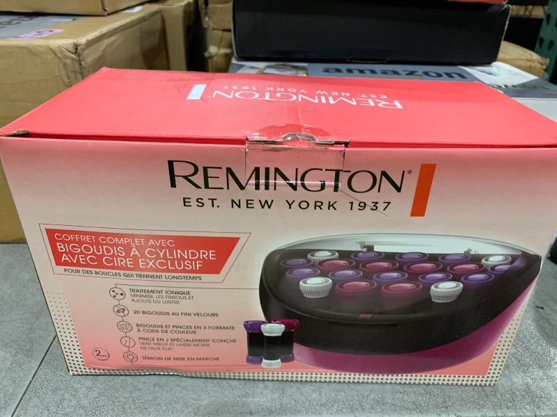 Photo 1 of Remington Ionic Conditioning Hair Setter, 20 Velvet Hair Rollers, 6 Large (1¼”), 10 Medium (1"), 4 Small (¾”), Blowout Style Hair Curlers