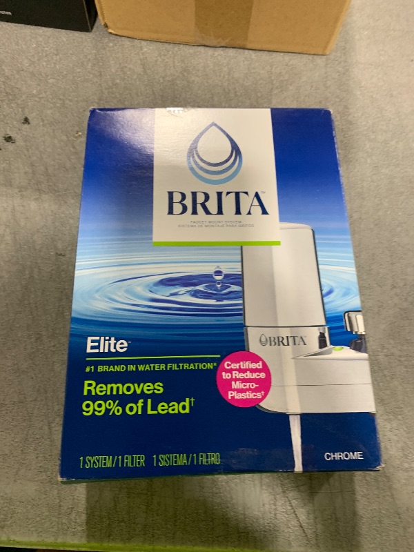 Photo 1 of Brita Faucet Mount Water Filter System, Chrome, No-Wait Filtration, Easy Install, Multi-Use Tap Water Filter for Kitchens, Bathrooms & Small Spaces