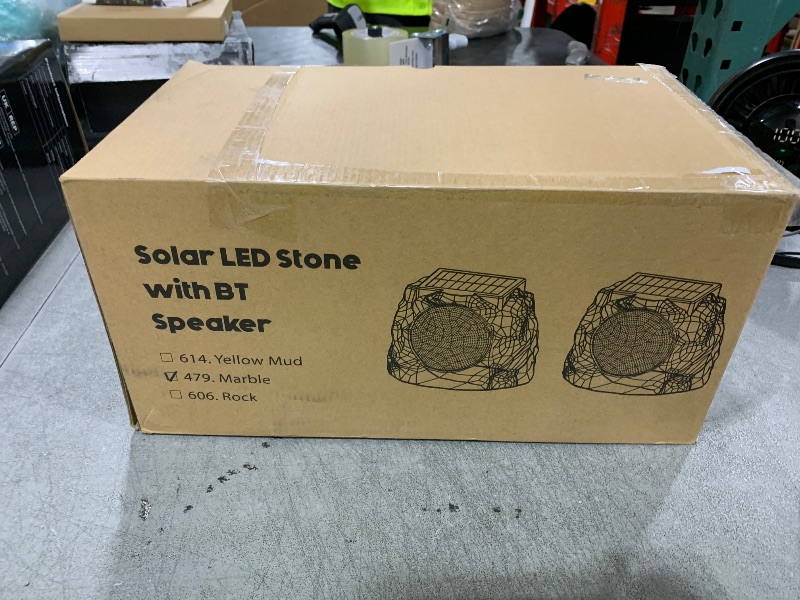Photo 1 of NiceBuy Solar Rock Speakers Outdoor Water-Resistant 2-Pack Solar Powered Rock Speaker with Lights RGB and TWS Pair for Patio Outside Garden BBQ Deck