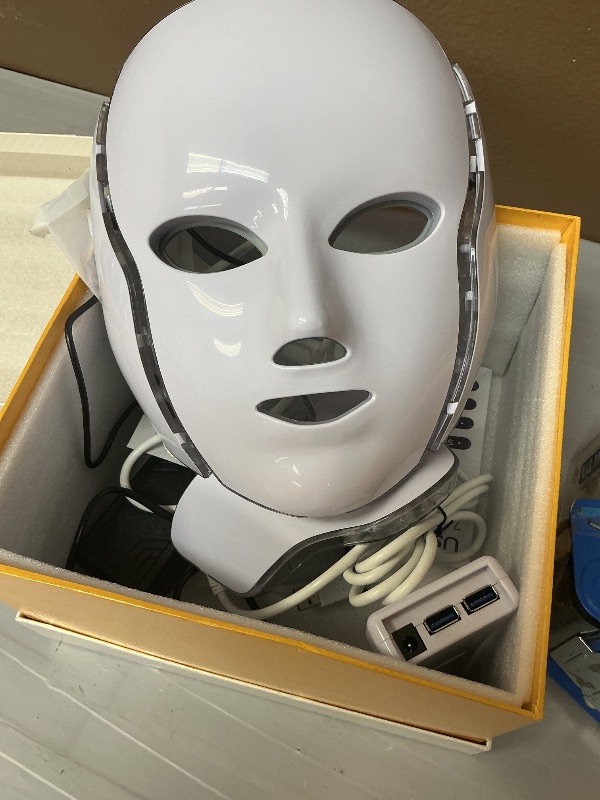 Photo 1 of SDKWDH Red Light Therapy for face, 7 Colors LED Face Mask Light Therapy, Led Face Mask Light Therapy At Home, Blue Red Light Therapy Mask for Face