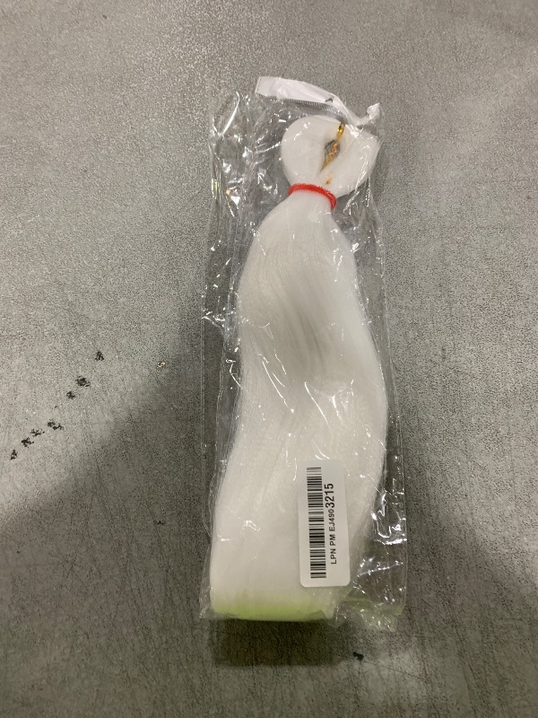 Photo 1 of Leeven White Braiding Hair Pre Stretched 2 Packs Ombre Jumbo Braiding Hair Extensions 26 Inch High Temperature Synthetic Fiber Hair Extension for Box Braids Crochet(White#)