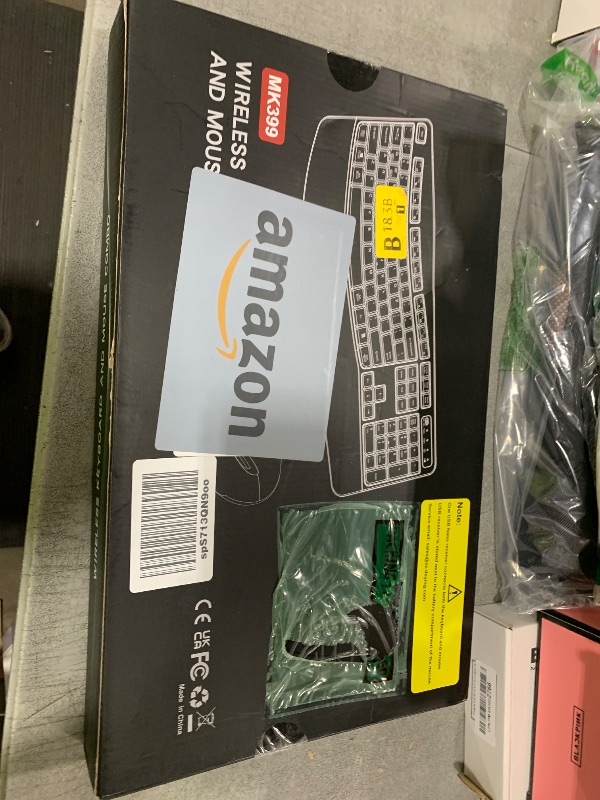 Photo 1 of Wireless Keyboard and Mouse Combo, 2.4G Full Size Wave Keys Ergonomic Keyboard with Wrist Rest and 3-Level DPI Adjustable Wireless Ergonomic Mouse for Windows, Mac OS Desktop/Laptop/PC(Black)
