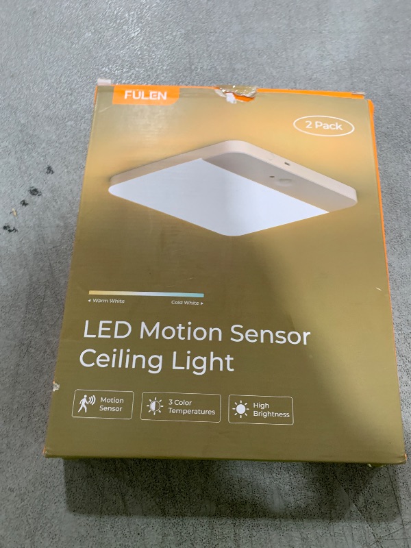 Photo 1 of FULEN Motion Sensor Ceiling Light Fixture, Cordless Closet Light Battery Operated, Rechargeable Magnetic Mount LED Shower Light for Bathroom,Stairs,Garage,Hallway, Color Change, 2 Pack