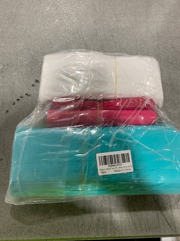 Photo 1 of MJOGGOTT 300 Pcs Thank You Merchandise Bag, 3 Size Shopping Bags for Business Small with Handles Plastic Gift Bags Bulk for Wedding Party Stores Packaging Wholesale Goodie Bag