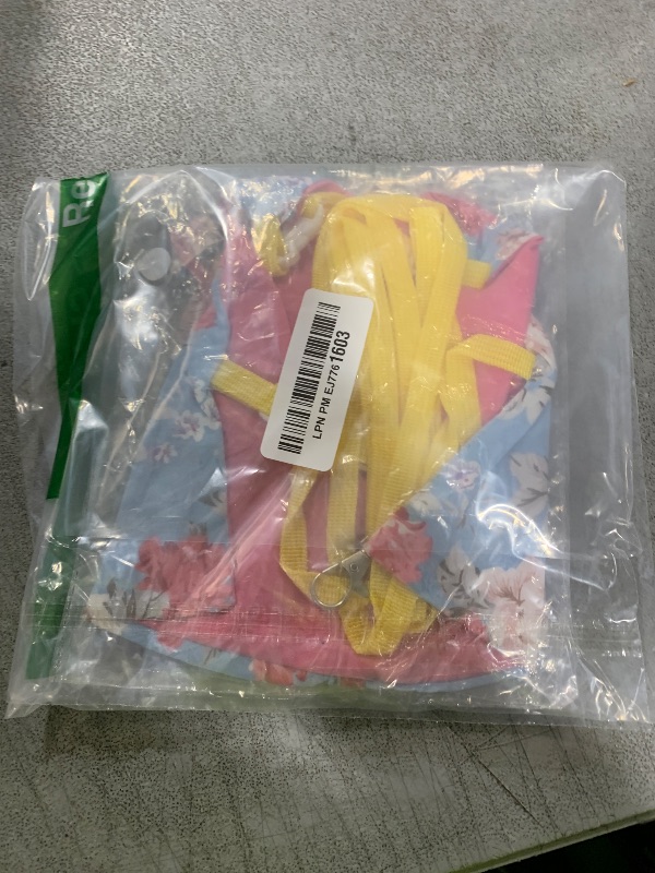 Photo 1 of 3 Sets Rabbit Bunny Harness and Leash, Cute Easter Bunny Clothes for Rabbits Dress Costume Walking Harness Escape Proof Pet Supply for Hedgehog Ferret Squirrel(Pink Flower, Blue Flower, Daisy)