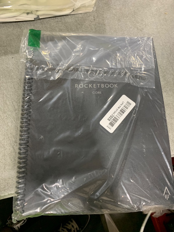 Photo 1 of Rocketbook New Core Reusable Spiral Notebook, Letter Size 8.5x11, Black - Lined Pages, App-Connected, Erasable, Durable Cover, Ideal for School, Work, and Creative Projects