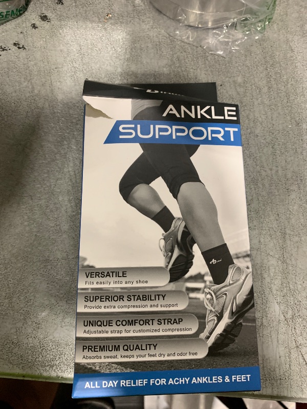 Photo 1 of ABIRAM Ankle Brace for Women & Men, Ankle Compression Sleeve, Foot Sleeve with Strap (1 Pair), Ankle Support for Sprained Foot & Arch, Plantar Fasciitis Relief Socks, Achilles Tendonitis, Sports