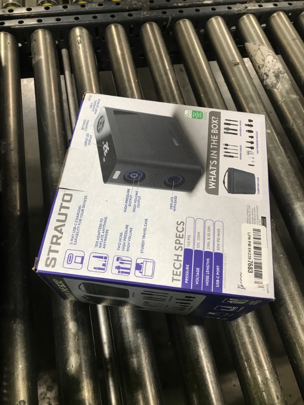 Photo 1 of STRAUTO Universal Inflator, Tire Inflator, Air Compressor, Paddle Board Pump, for Car, Bike Pump, Inflatable Pool Floats, Air Mattress, Ball, 85737