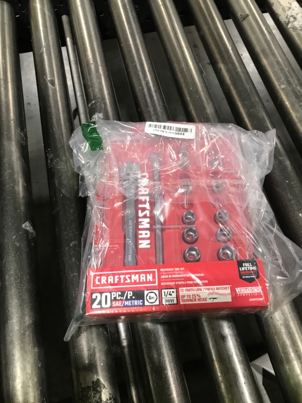 Photo 1 of CRAFTSMAN Mechanics Tool Set, 1/4 Inch Drive, 20 Piece (CMMT12108)