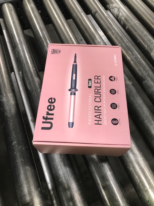 Photo 1 of Ufree 5 in 1 Curling Iron with Interchangeable Ceramic Barrels (0.35"-1.25"), Curling Wand Set with Flat Iron Hair Straightener, Instant Heat Up, Dual Voltage Hair Curler, Gifts for Women
