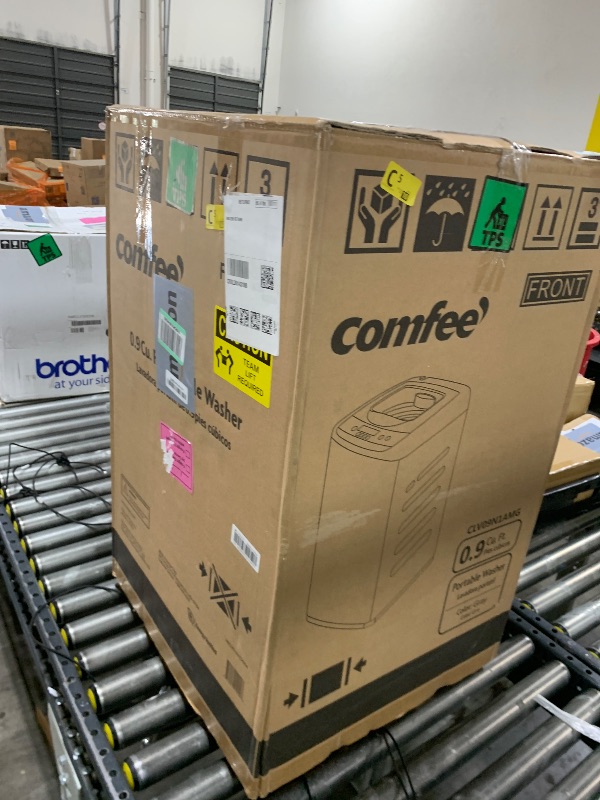Photo 1 of Comfee Portable Washing Machine, 0.9 cu.ft Compact Washer With LED Display, 5 Wash Cycles, 2 Built-in Rollers, Space Saving Full-Automatic Washer