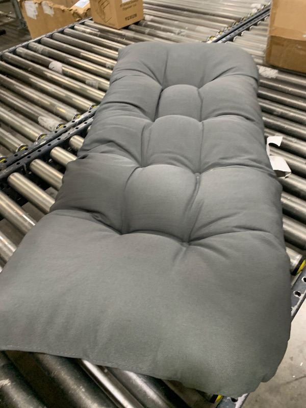 Photo 1 of downluxe Outdoor Bench Cushion for Patio Furniture, Waterproof Tufted Overstuffed Porch Swing Cushions, Thick Outdoor Loveseat Cushions, 44" X 19" X 5", Dark Grey, Set of 2