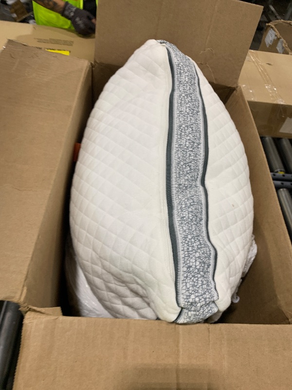 Photo 1 of DreamyBlue Gusseted Sapphire Pillow • Adjustable Loft, Luxury Cover, Shredded Memory Foam Fill w/Cooling Beads • Ideal for Wide Shoulders • Neutral Alignment for All • CertiPUR-US Certified (Queen)
