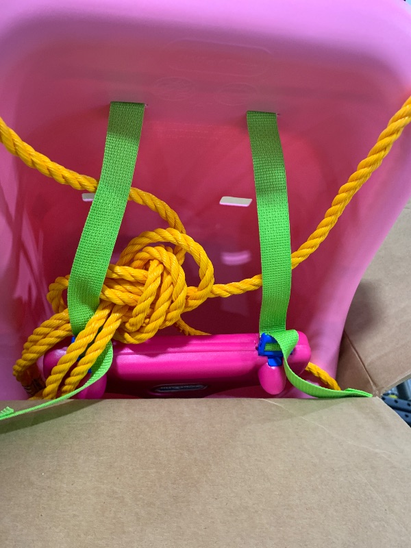 Photo 1 of Little Tikes Snug 'n Secure Pink Swing with Adjustable Straps, 2-in-1 for Baby and Toddlers Ages 9 Months - 4 Years,16"D x 16.3"W x 17"H