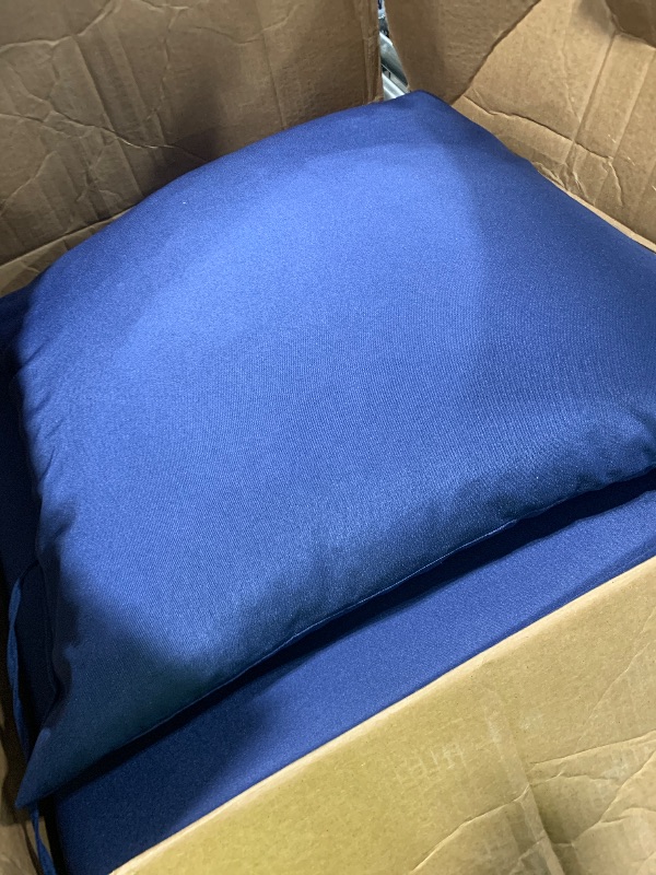 Photo 1 of IPYNBAP Outdoor Cushions for Patio Furniture,Outdoor Seat Cushion Set 24 x 24 x 5.75 Inch,Waterproof & Fade Resistant Outdoor Chair Cushions,Deep Patio Chair Cushion with Removable Cover,Navy Blue