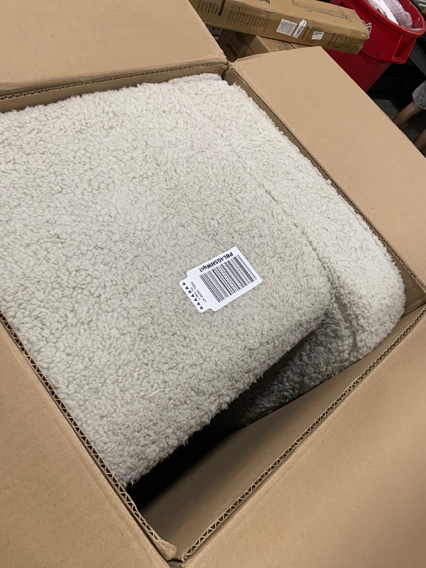 Photo 1 of MOMCAYWEX Kids Snuggly-Soft Sherpa Chair, Cuddly Toddler Foam Chair for Boys and Girls, Light Grey
