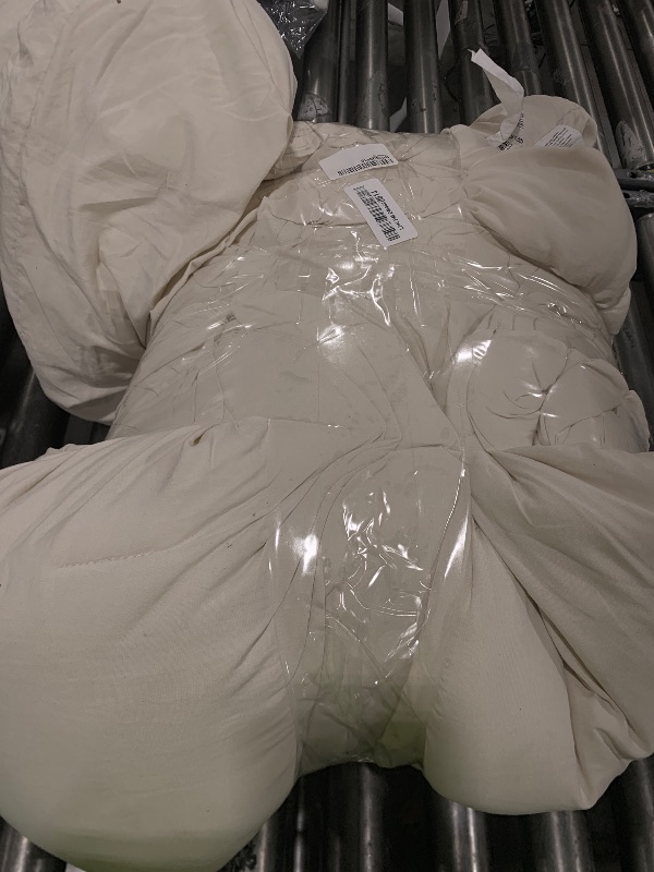 Photo 1 of Bedsure King Size Comforter Set, Light Beige Soft Prewashed Bedding for All Seasons, 3 Pieces GentleSoft™ Warm Down Alternative Bed Set, 1 Lightweight Comforter (104"x90") and 2 Pillowcases (20"x36")
