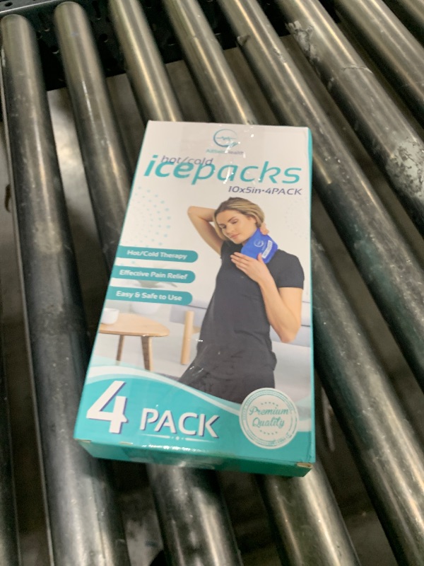 Photo 1 of Reusable Hot and Cold Gel Ice Packs for Injuries | Cold Compress, Ice Pack, Gel Ice Packs, Cold Packs for Injuries,10.5 x 5 Inch (4 Pack)