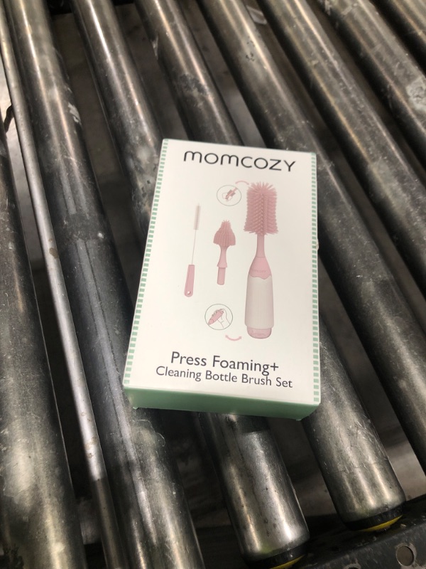 Photo 1 of Momcozy Bottle Brush Kit, Innovative Push-Press Design for Better Cleaning - Baby Bottle Cleaner Brush for Baby Bottle, Breast Pumps, Nipples, and More - Can Generate Foam for Better Cleaning, Pink