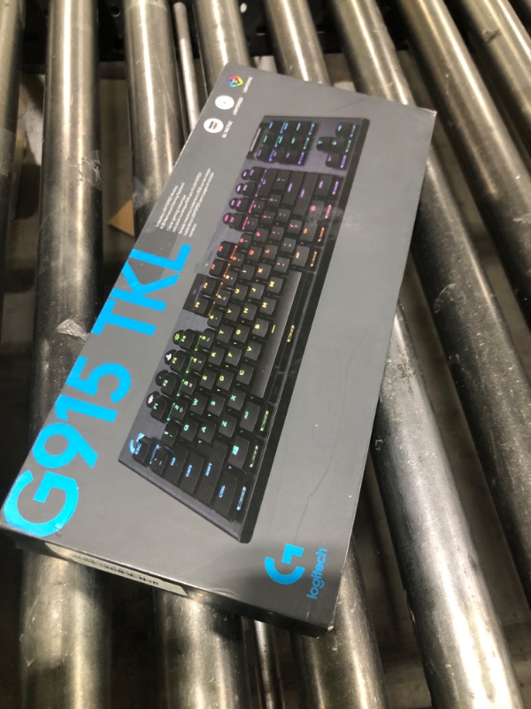 Photo 1 of Logitech G915 TKL Tenkeyless Lightspeed Wireless RGB Mechanical Gaming Keyboard, Low Profile Switch Options, LIGHTSYNC RGB, Advanced Wireless and Bluetooth Support - Tactile (Renewed)