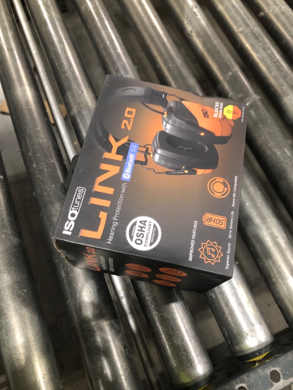 Photo 1 of ISOtunes Bluetooth hearing protection with bluetooth, Bluetooth earmuffs and ear protection for lawn mowing | bluetooth ear protection (Safety Orange - Headband Style)