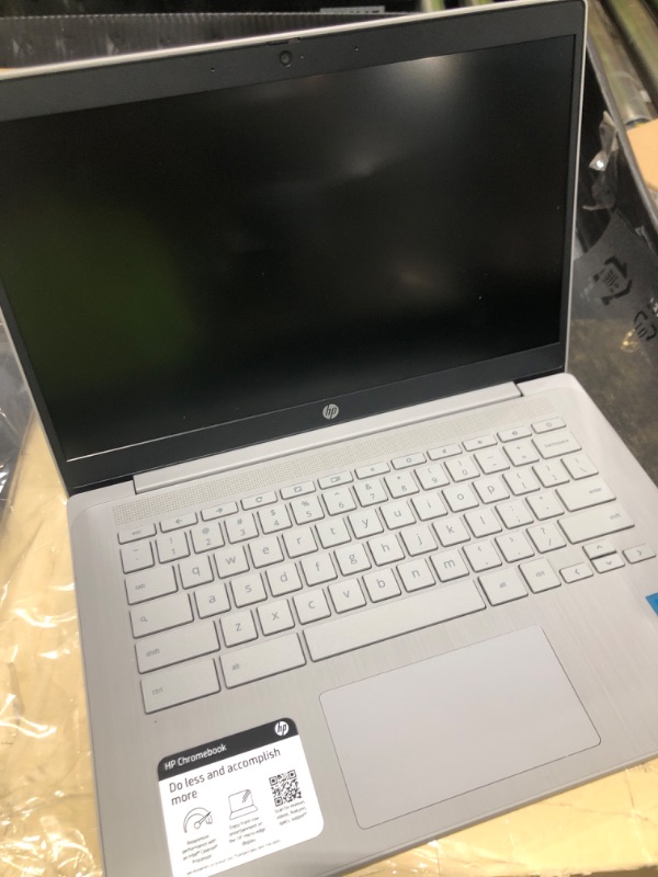 Photo 1 of HP Chromebook 14 Laptop, Intel Celeron N4120, 4 GB RAM, 64 GB eMMC, 14" HD Display, Chrome OS, Thin Design, 4K Graphics, Long Battery Life, Ash Gray Keyboard (14a-na0226nr, 2022, Mineral Silver)