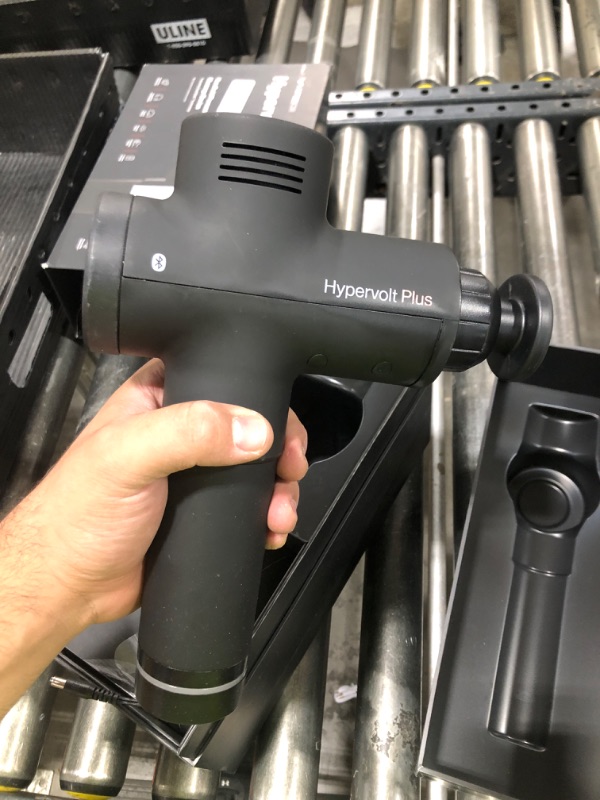 Photo 1 of Hypervolt Plus, Featuring Quiet Glide Technology - Handheld Percussion Massage Gun | 3 Speeds, 5 Interchangeable Heads | Helps Relieve Sore Muscles and Stiffness (Hypervolt Plus w/Bluetooth)