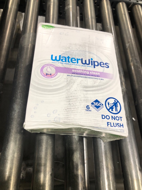 Photo 1 of WaterWipes Soothing Clean Baby Wipes, 99% Water with Botanical Extract, 3-In-1 Cleans, Cares, Soothes, Unscented & Hypoallergenic, 360 Count (6 Packs), Packaging May Vary